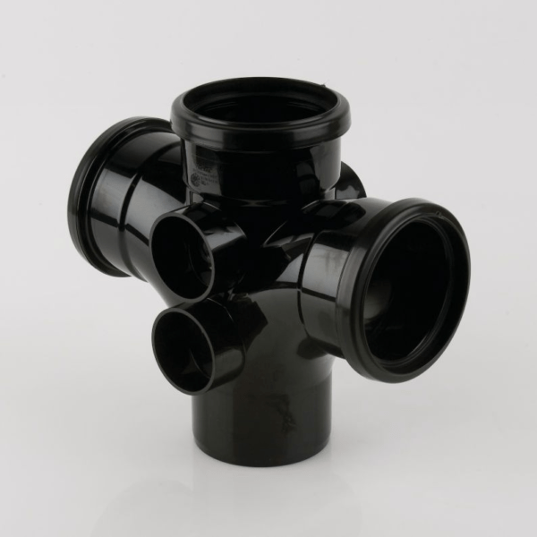 92½ Degree Triple Socket Double Branch Black