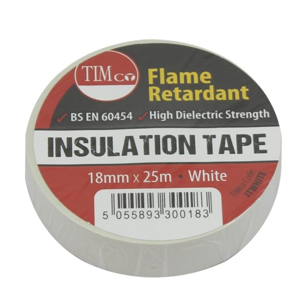 Timco 25m x 18mm PVC Insulation Tape - White 10 Pack (ITWHITE) (ITWHITE)