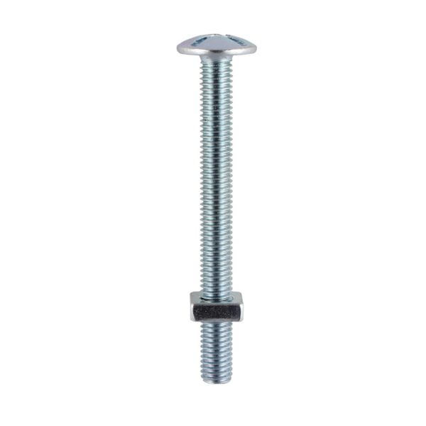 Timco 6.0 x 25 Roofing Bolt & SQ Nut - BZP 100 Pack (0625RB)