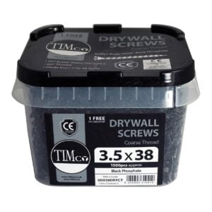 Timco 3.5 x 38 Drywall Screw PH2 - BLK Tub 1500 Pack (00038DRYT)