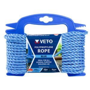 Timco 6mm x 20m Blue Poly Rope - Winder 1 Pack (BR620W) (BR620W)