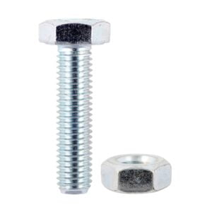 Timco 10 x 25 Hex Set & Hex Nut - BZP 2 Pack (1025SNZP) (1025SNZP)