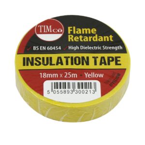Timco 25m x 18mm PVC Insulation Tape - Yellow 10 Pack (ITYELLOW) (ITYELLOW)