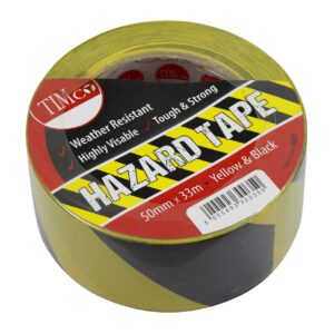 Timco 33m x 50mm PVC Hazard Tape 1 Pack (HAZT) (HAZT)