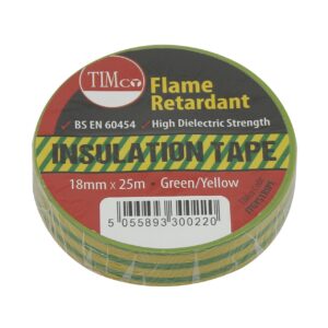 Timco 25m x 18mm PVC Insulation Tape - Stripe 10 Pack (ITGYSTRIPE) (ITGYSTRIPE)