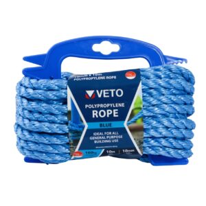 Timco 10mm x 10m Blue Poly Rope - Winder 1 Pack (BR1010W) (BR1010W)