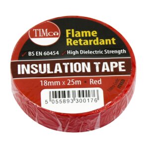 Timco 25m x 18mm PVC Insulation Tape - Red 10 Pack (ITRED) (ITRED)