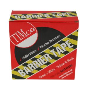 Timco 500m x 70mm PE Barrier Tape -Yellow/Black 1 Pack (BARTYB500) (BARTYB500)