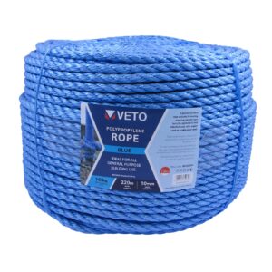 Timco 10mm x 220m Blue Poly Rope Long - Coil 1 Pack (BR10220C) (BR10220C)
