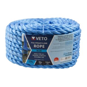 Timco 12mm x 30m Blue Poly Rope - Coil 1 Pack (BR1230C) (BR1230C)