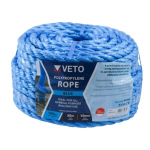 Timco 10mm x 30m Blue Poly Rope - Coil 1 Pack (BR1030C) (BR1030C)