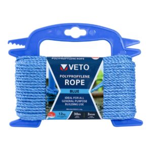 Timco 3mm x 30m Blue Poly Rope - Winder 1 Pack (BR330W) (BR330W)
