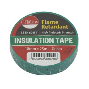 Timco 25m x 18mm PVC Insulation Tape - Green 10 Pack (ITGREEN) (ITGREEN)
