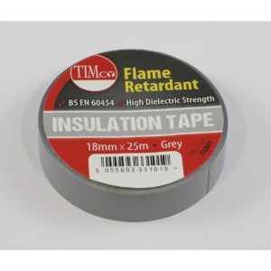 Timco 25m x 18mm PVC Insulation Tape - Grey 10 Pack (ITGREY) (ITGREY)